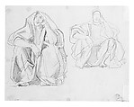 Seated Arabs, John Singer Sargent (American, Florence 1856–1925 London), Graphite on off-white wove paper, American